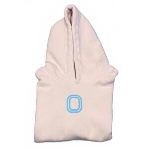 Overtime Classic Hoodie Soft Pink Blue Logo OT Graphic Sleeve Pullover Y-Large